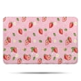 thumbnail image 1 of Strawberry Plants Fruit Flower Leaf Bathroom Rugs Mat,Non Slip Microfiber Bathroom Rug,Rubber Backing,Soft Bathroom Mats for Bathroom Floor,Tub and Shower,17x27in(43x68cm), 1 of 5
