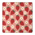 thumbnail image 1 of Strawberry Plants Fruit Flower Pink Pattern Square Fitted Tablecloth with Elastic Edge,Square Table Cover,Washable Elastic Table Cover for Home Kitchen Party Decor 36"x36", 1 of 6