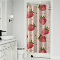 thumbnail image 1 of Strawberry Plants Fruit Heart Beige Pattern Shower Curtain 36"x72" ,Bathroom Decorative Shower Curtains Set with 12 Hooks,Modern Waterproof Washable Shower Curtain, 1 of 6