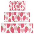 thumbnail image 1 of Strawberry Plants Fruit Heart White Pattern Kitchen Rugs Sets Of 3,Kitchen Runner Rugs Non Skid Washable,Decorative Kitchen Floor Mats for Kitchen,Sink,Laundry,17"x30"+ 17"x47" + 17"x59", 1 of 6