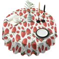 thumbnail image 1 of Strawberry Plants Fruit White Pattern Round Tablecloth 60"x60",Wrinkle Wipeable Table Cloth for Kitchen Dining Room Picnic Patio Party, 1 of 6
