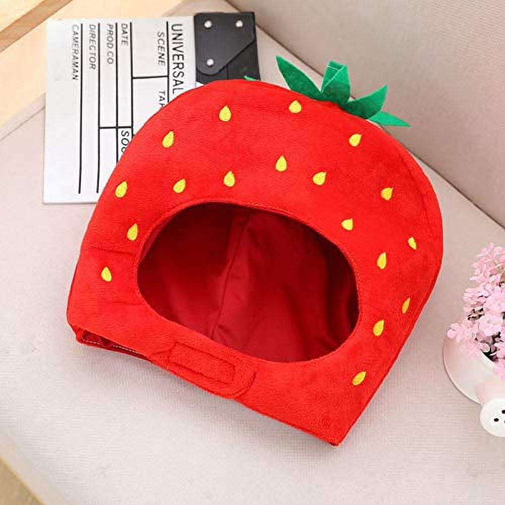 Strawberry Plush Hat Funny Novelty Plush Animal Fruit Hat Mask Cap ...