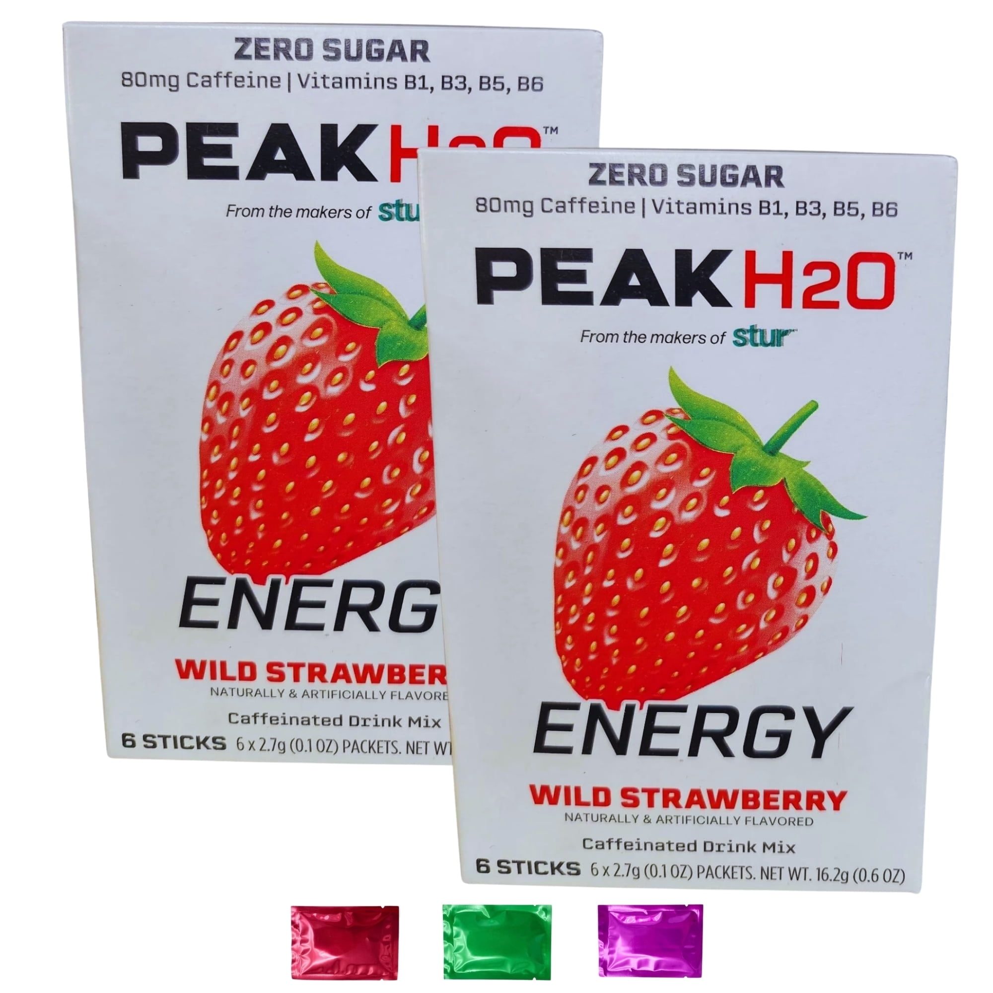 Peak H20 Strawberry Powdered Drink Mix, Zero Sugar Low Calories