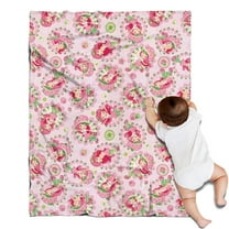 Strawberry Princess Pattern Blanket,Comfortable Soft Flannel Throw Blanket,All Season,Warm Lightweight Blankets for Sofa Bed Couch Living Room Chair,30"x40"