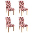 thumbnail image 1 of Strawberry Print Dining Chair Covers 4 Pack Fresh Red Berry Design Washable Polyester Stretch Slipcovers Removable Seat Protector for Fruity Home Look, 1 of 7