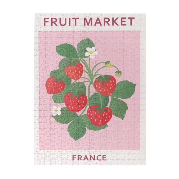 Strawberry Print, Strawberries Fruit Market Print,Abstract Botanical Printable Wall Art Danish Wall Decor,Jigsaw Puzzle 1000 Puzzle Pieces,Puzzle Enthusiasts