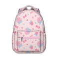 thumbnail image 1 of Strawberry Print Waterproof School Backpack - Ergonomic Student Backpack with Spinal Support & Breathable Straps for Teens & College Students, 1 of 5