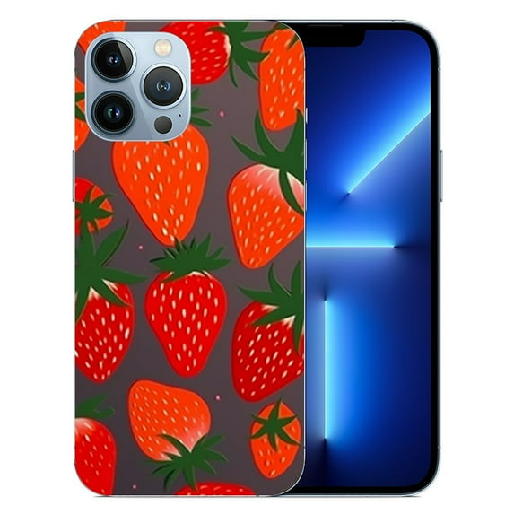 Strawberry Print iPhone Case Anti Slip and Drop Resistant Case for iPhone 15 Pro Max