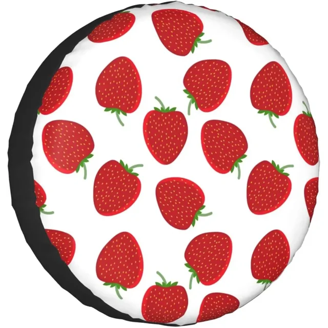 Strawberry Printed Spare Tire Cover Waterproof Tire Wheel Protector for