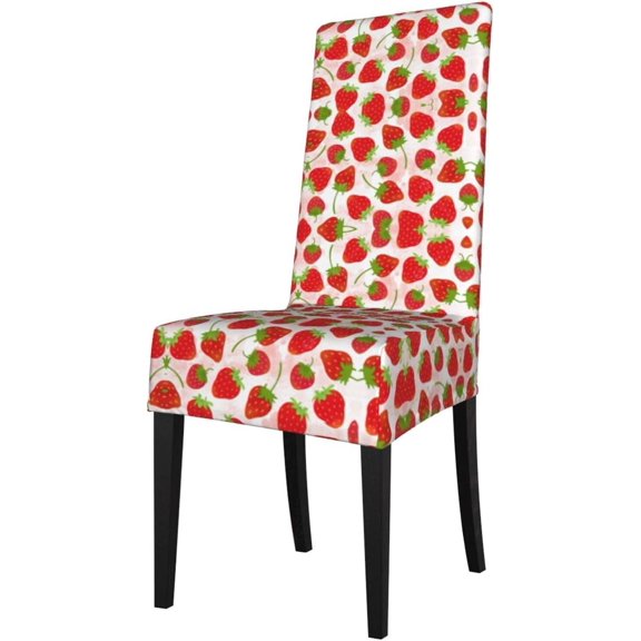 Strawberry Prints Chair Covers for Dining Room Stretch Chair Cover Decor Chair Slipcovers for Home Party