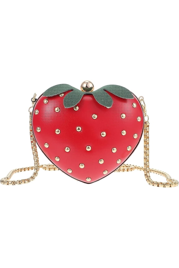 Strawberry Purse Crossbody Bag Leather Chain Purse Cute Fruit Bag Accessories Kawaii for Lady Women
