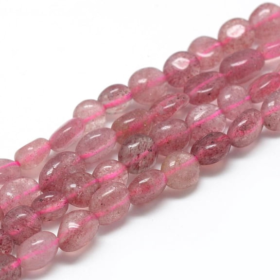 Strawberry Quartz 5 strand Natural Strawberry Quartz Beads Strands Nuggets 6~10x4~7x4~7mm Hole: 1mm 43~62pcs/strand 15.7 inch