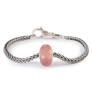 Trollbeads Silver Strawberry Quartz Beaded Bracelet of Harmony, Size 7.5