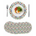 thumbnail image 1 of Strawberry Round 13 Inch Placemats Set of 6, Summer Botanical Blue Spring Floral HeatResistant Non Slip Place Mats for Dining Table, Wipeable Braided Kitchen Table Mats for Housewarming, 1 of 9