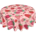 thumbnail image 1 of Strawberry Round Tablecloth 60 Inch Washable Reusable Decoration Table Cover for Kitchen Party, 1 of 1