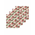 thumbnail image 1 of Strawberry Rustic Kitchen Dish Towels for Drying Dishes Set of 4, Beige Spring Summer Floral Fruit Waffle Weave Microfiber Terry Hand Tea Bathroom Towels Quick Dry & Absorbent Towel 12x12, 1 of 7