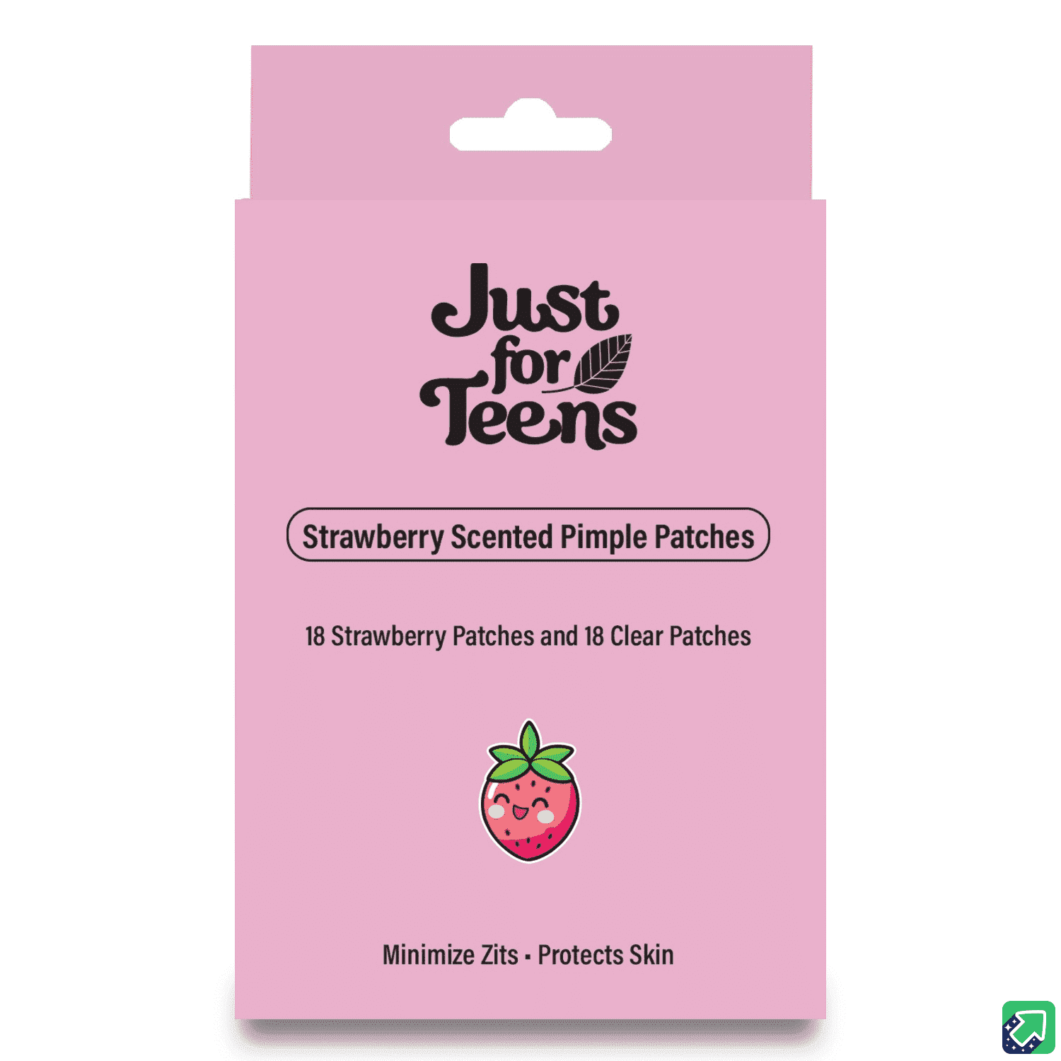 Just for Teens Hydrocolloid Pimple Patches for All Skin Types, 18 Clear & 18 Strawberry Scent