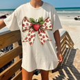 thumbnail image 1 of Strawberry Season T-Shirt, Cute Bow Fruit Tee, Summer Aesthetic Shirt, Trendy Strawberry Graphic T-Shirt, 1 of 5
