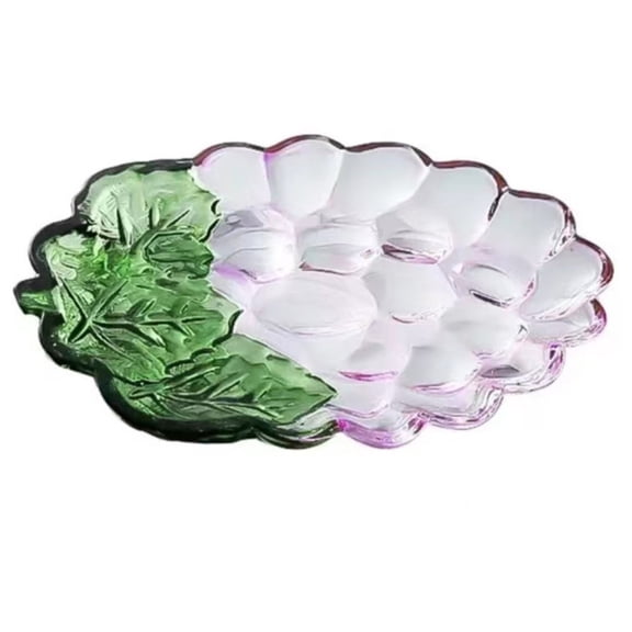 Strawberry Shaped Dessert Plate, Glass Appetizer Tray Dessert Plates- Cute Salad Platter Candy Dish - Grape Bowl For Dinner Steak Snack Sweets Fruit Party Serving Plates(Purple)