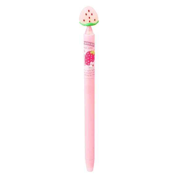 Strawberry Shaped Erasable Gel Pen, 0.5mm Tip Blue Ink Cartridge, Cute and Stylish Erasable Pen for Students, Homework Journaling Note-Taking Fun Stationery