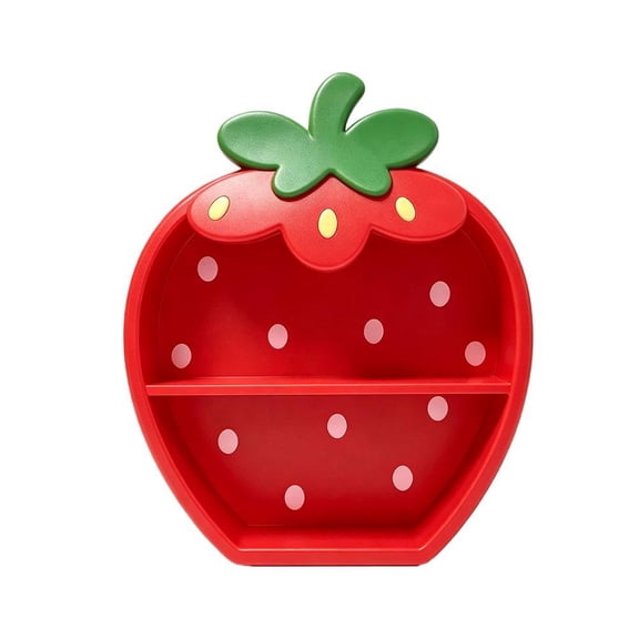 Strawberry Shaped Resin 2-Tier Desktop Storage Rack, Cute Pastel Tabletop Organizer for Figurines Dolls and Small Accessories, Room Decor Gift