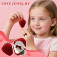 thumbnail image 1 of Strawberry-Shaped Velvet Ring Box - Adorable Jewelry Gift Box with Bow for Engagement Rings, Proposal & Display, 1 of 7