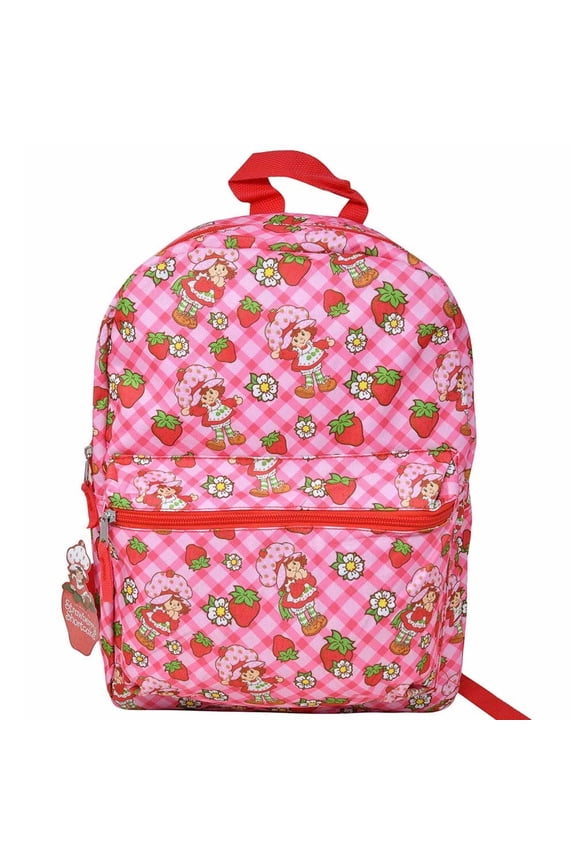 Strawberry Short Cake All Over Pink Nylon School Backpack 16" Bookbag for Girls