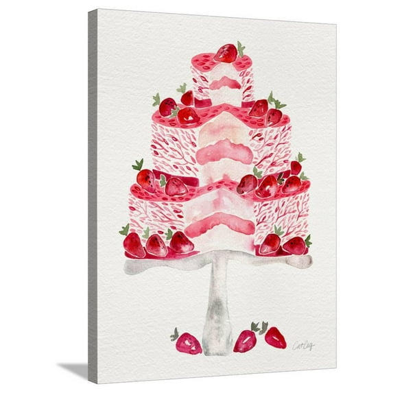 Strawberry Short Cake, Stretched Canvas Wall Art by Cat Coquillette Sold by ArtCom