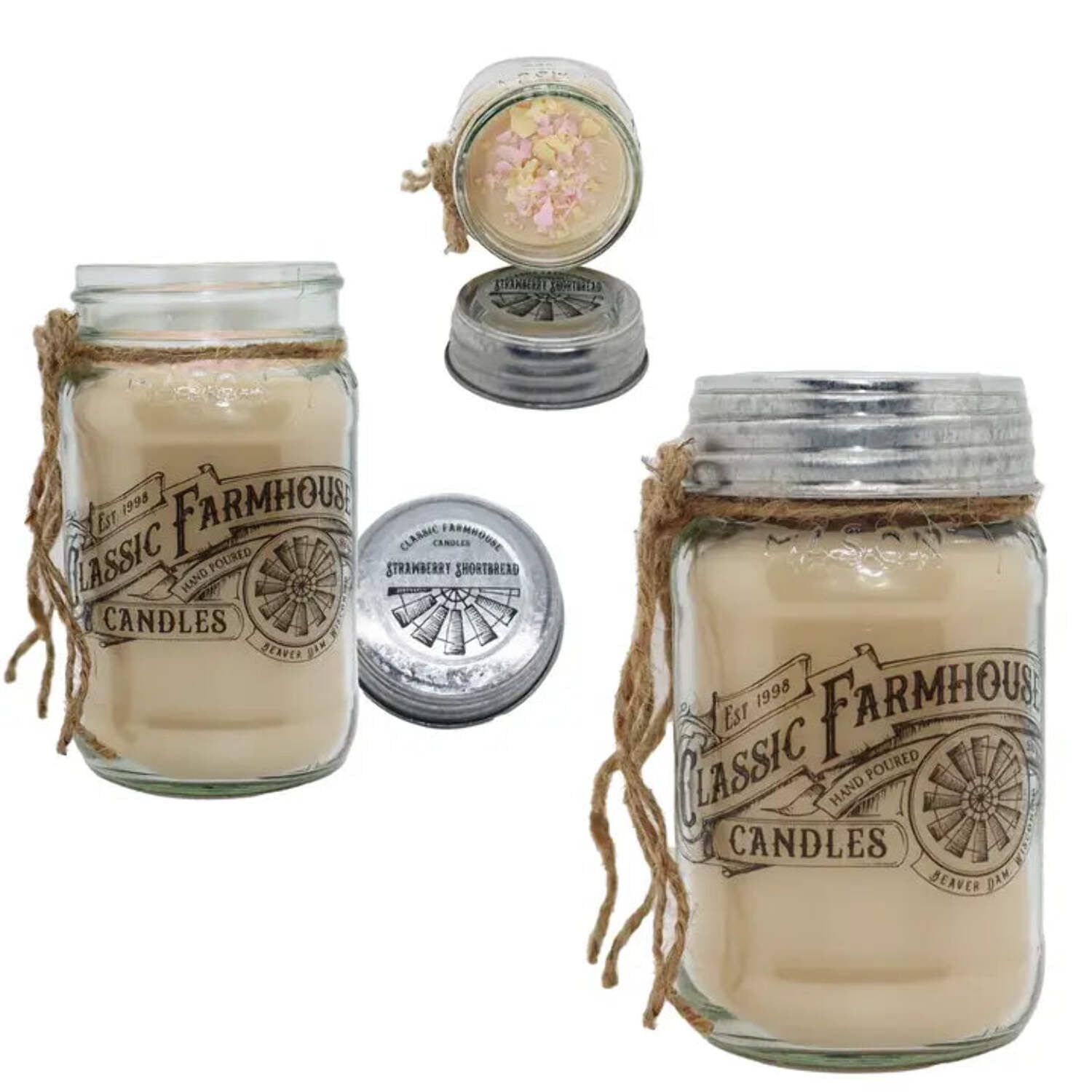 Strawberry Shortbread 14 oz Mason Jar Candle