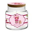 thumbnail image 1 of Strawberry Shortcake 18 oz Raspberry Tart Striped Candle, 1 of 3