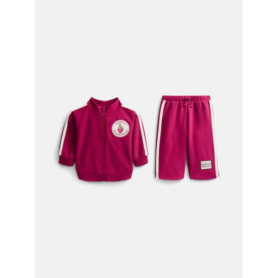 Strawberry Shortcake Baby Girls Full Zip Tracksuit, 2-Piece, Sizes 0/3M-24M