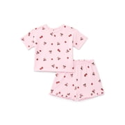 Baby Girls Textured Knit Top and Ruffle Shorts Set, 2-Piece, Sizes 0M-24M
