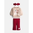 thumbnail image 1 of Strawberry Shortcake Baby Girl's Crewneck with Flare Legging and Bow Headband, Sizes 0/3M-24M, 1 of 6