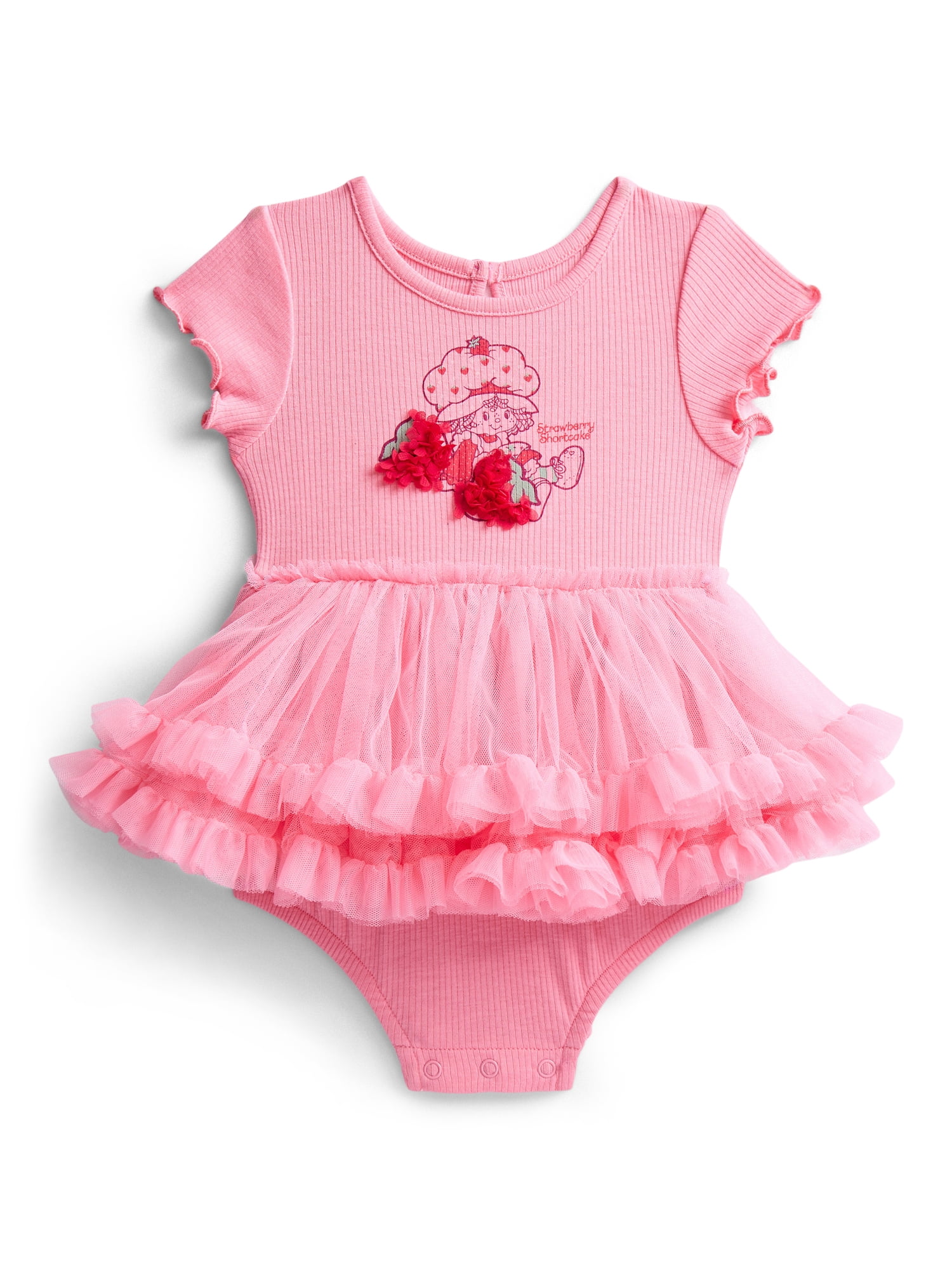 Strawberry Shortcake Baby Girls Graphic Tutu Dress Dress Bodysuit with Short Sleeves, Sizes 0/3M-6/9M