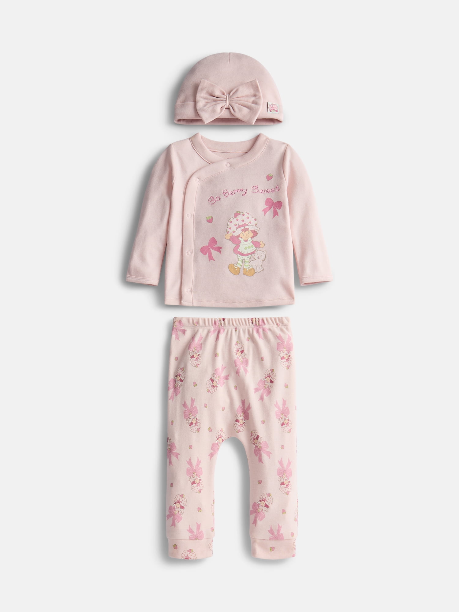Strawberry Shortcake Baby Girls Take Me Home Set, 3-Piece, Sizes Preemie-9M