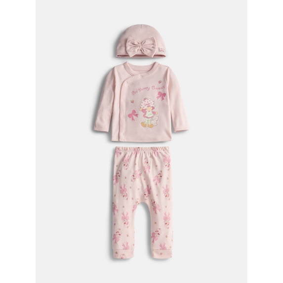 Strawberry Shortcake Baby Girls Take Me Home Set, 3-Piece, Sizes Preemie-9M