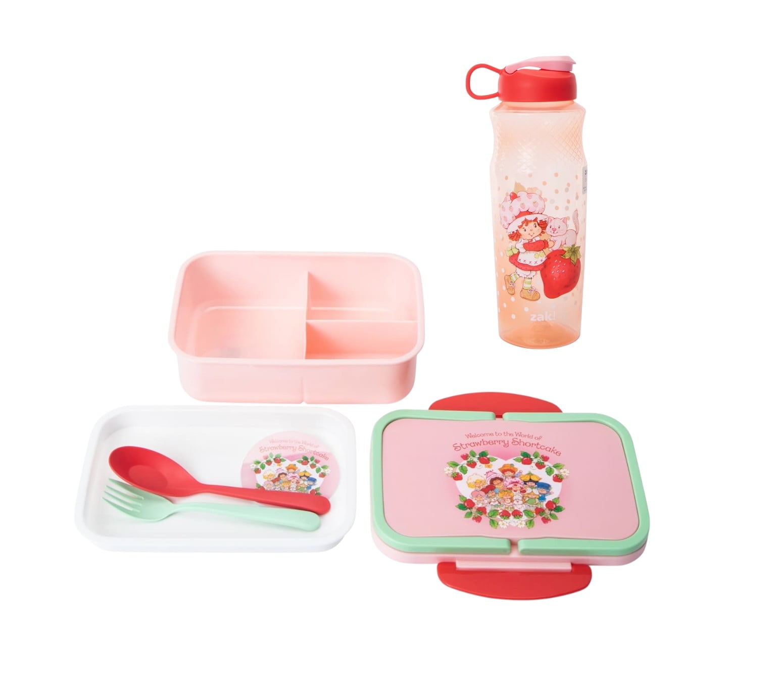 Strawberry Shortcake Bento Box & Bottle Set – Lunch Kit with Utensils