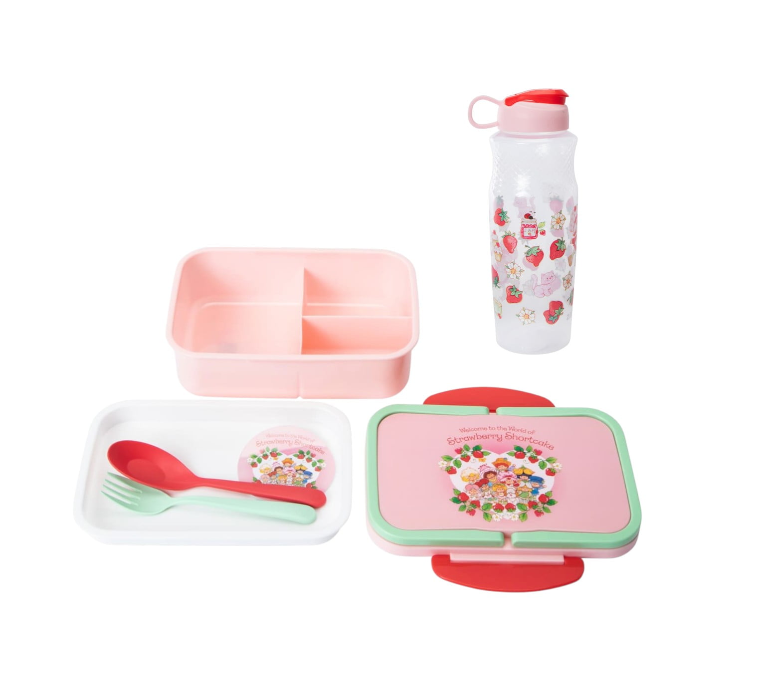Strawberry Shortcake Bento Box & Bottle Set – Lunch Kit with Utensils