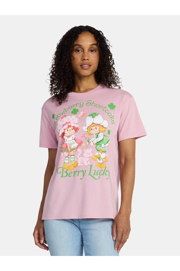 Women's St. Patrick's Day Berry Lucky Graphic Tee, Sizes XXS-XXL