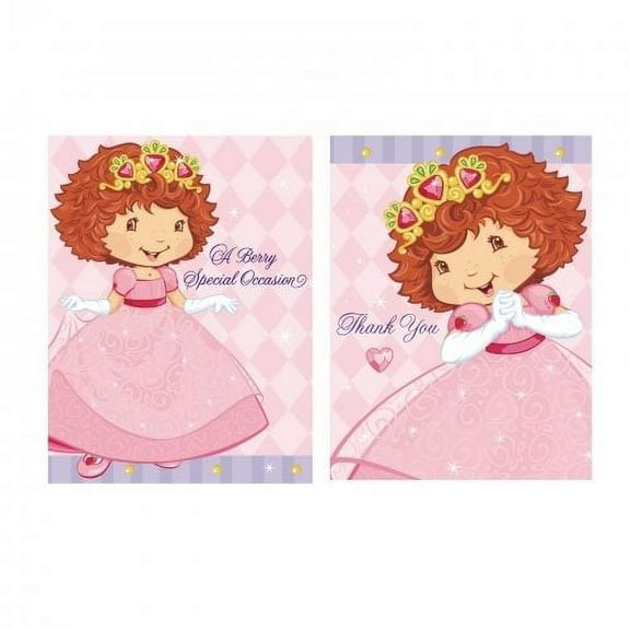Strawberry Shortcake 'Berry Princess' Invitations and Thank You Notes w/ Env. (8ct ea.)