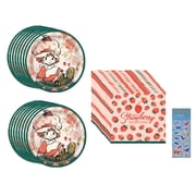 Strawberry Shortcake Birthday Party Supplies Bundle includes 16 Paper Plates 9", 16 Paper Napkins, 1 Dinosaur Sticker Sheet