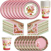 Strawberry Shortcake Birthday Supplies Tableware Classic Set for 16 Guests