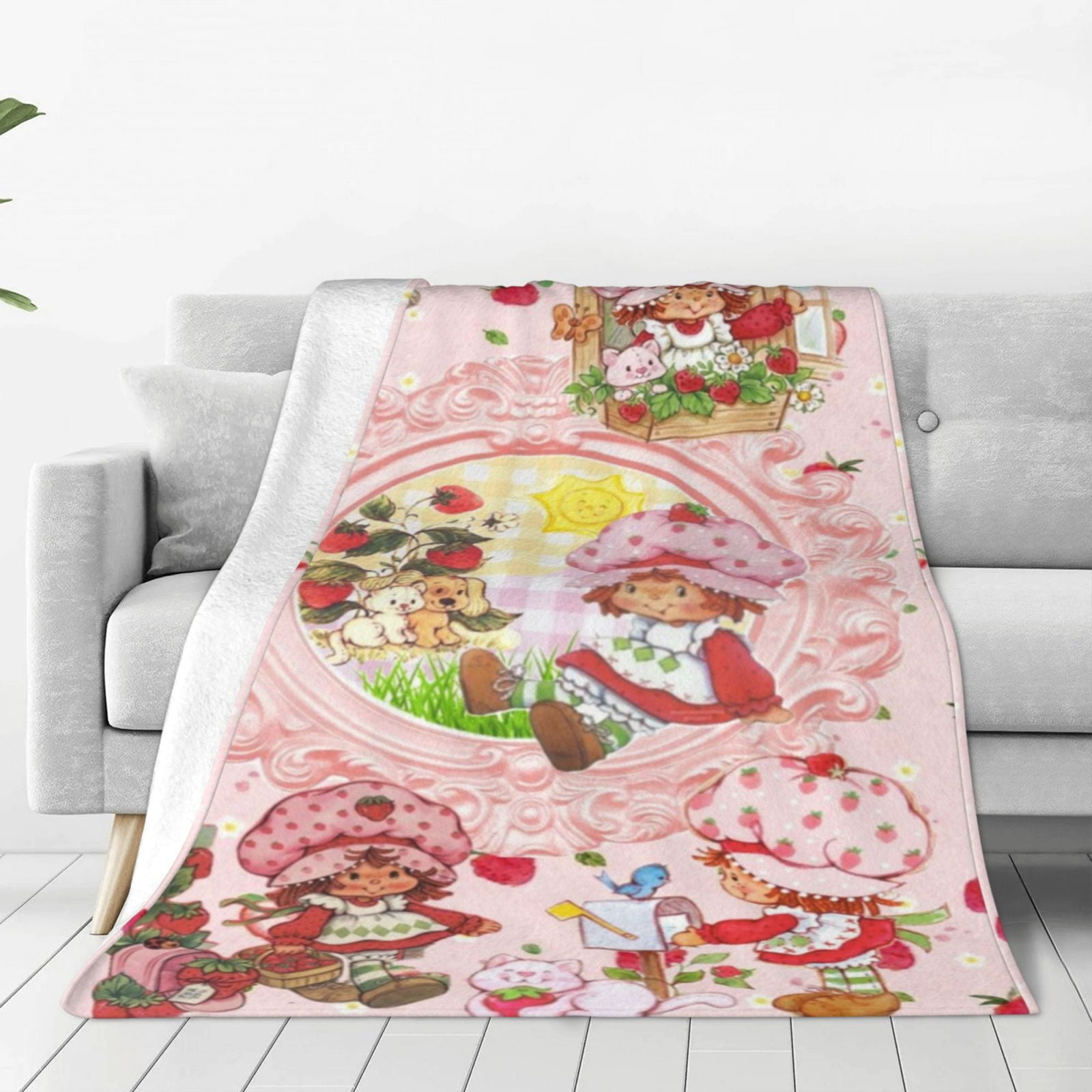 Strawberry Shortcake Girl s Soft Fleece Lightweight Travel Blanket 40 X 50 Walmart