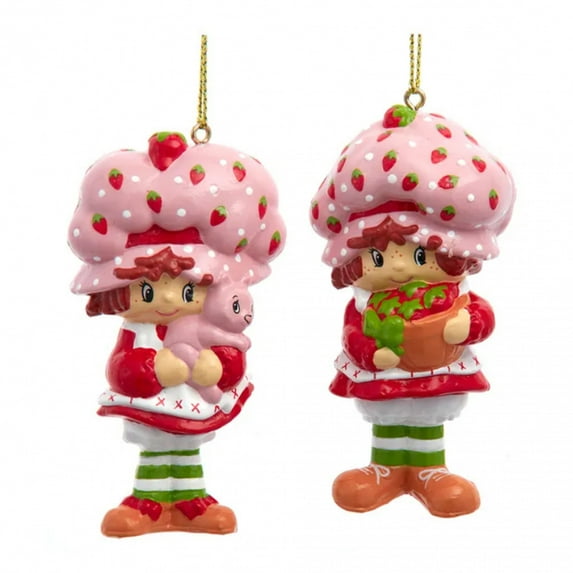 Strawberry Shortcake Blow Mold Holiday Ornaments 2-pack