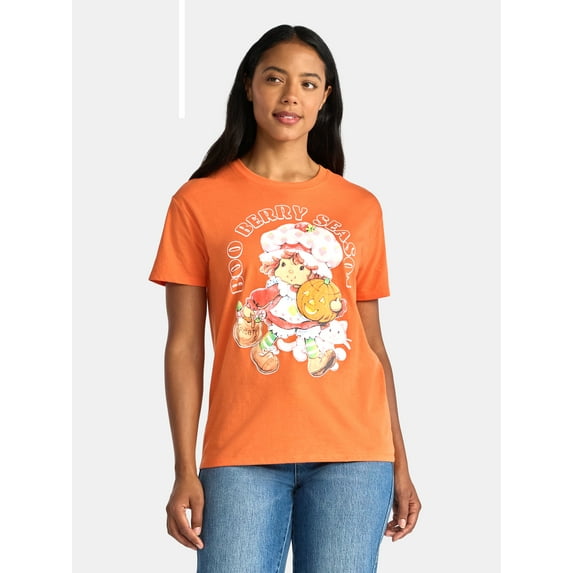 Strawberry Shortcake Women's Halloween Graphic Tee with Short Sleeves, Size XXS-XXL