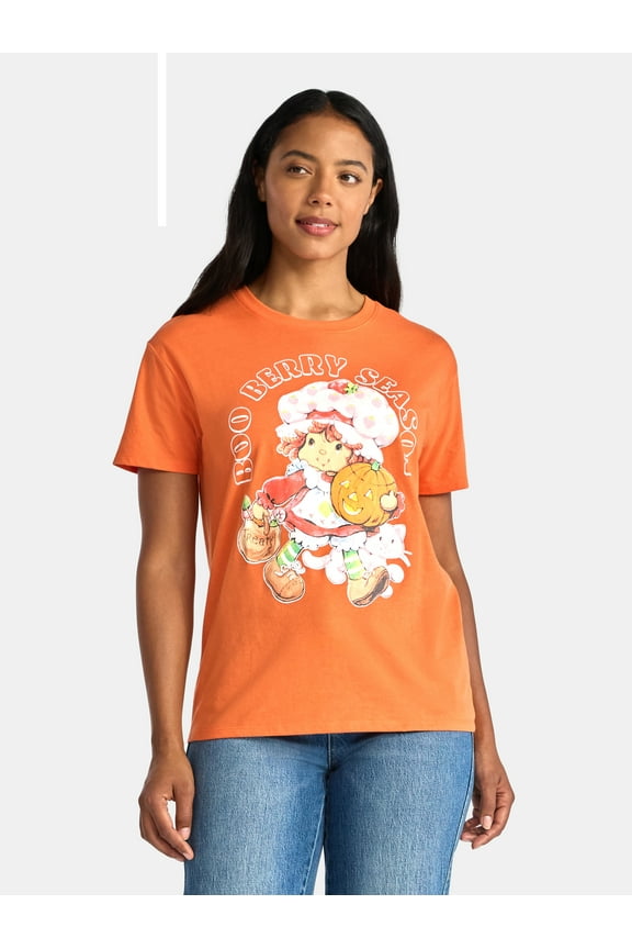 Strawberry Shortcake Women's Halloween Graphic Tee with Short Sleeves, Size XXS-XXL