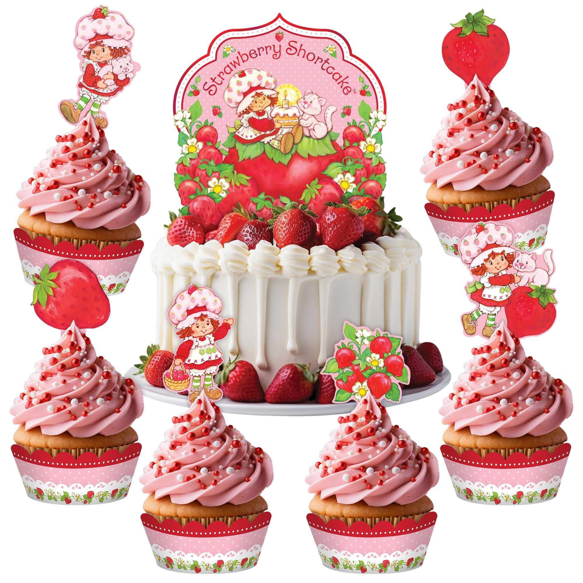 Top Die Torte Happy Birthday Kuchendekoration Set - 7-teilig Mit Schleifen  In Rot Hochzeits Party Dekoration, image size:2000x2000