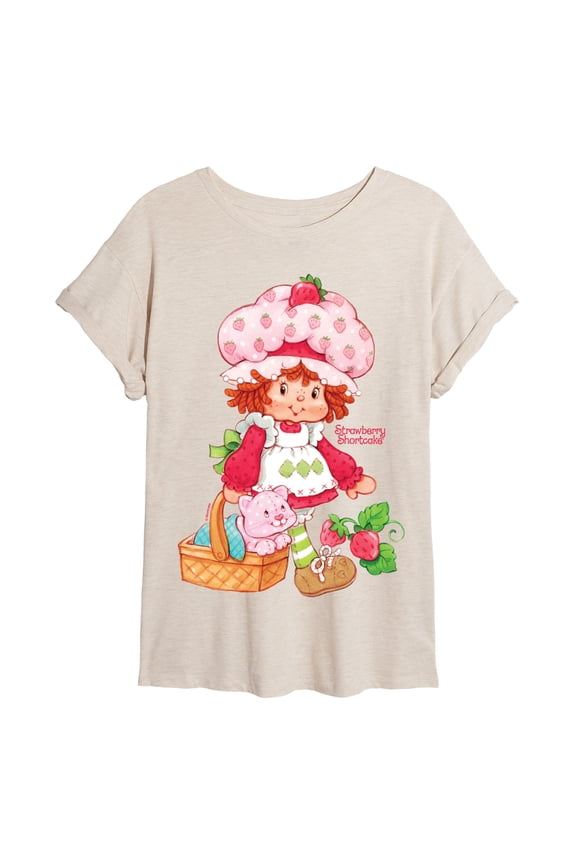 - Custard In Basket - Women's Oversized Graphic T-Shirt