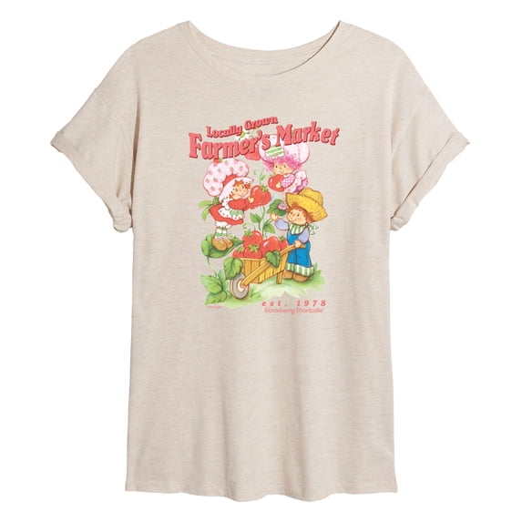 Strawberry Shortcake - Farmers Market - Juniors Oversized Graphic T-Shirt