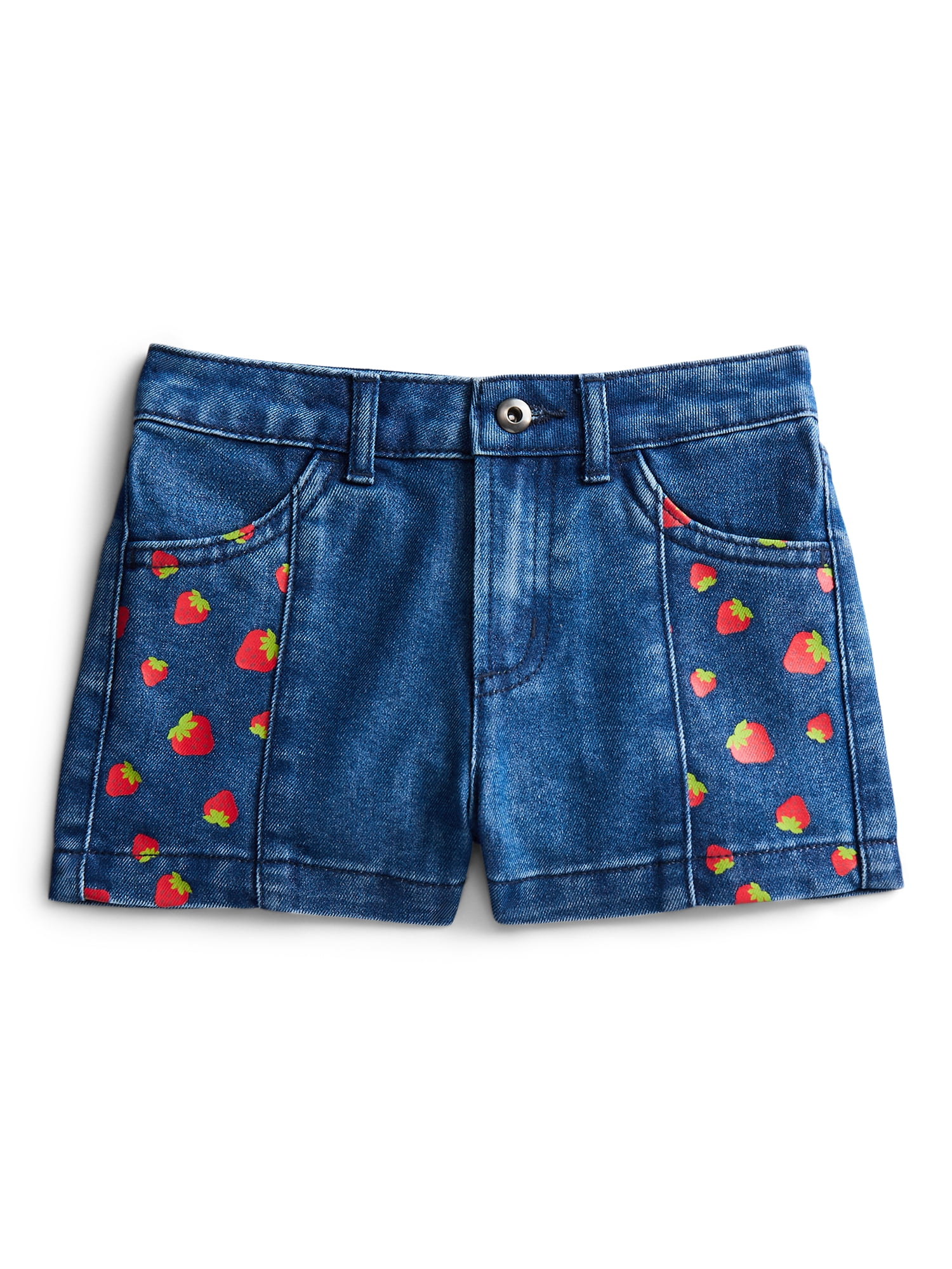 Strawberry Shortcake Girls Graphic Print Denim Shorts, Sizes 4-16